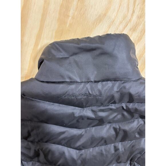 Eddie Bauer Women’s Down Puffer Vest Black Size Sm EB550 Goose Down Fleece Lined - Picture 4 of 6
